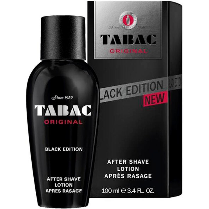 Tabac Original Black Edition After Shave Lotion 100 ml beroligende aftershave i sort flaske og æske
