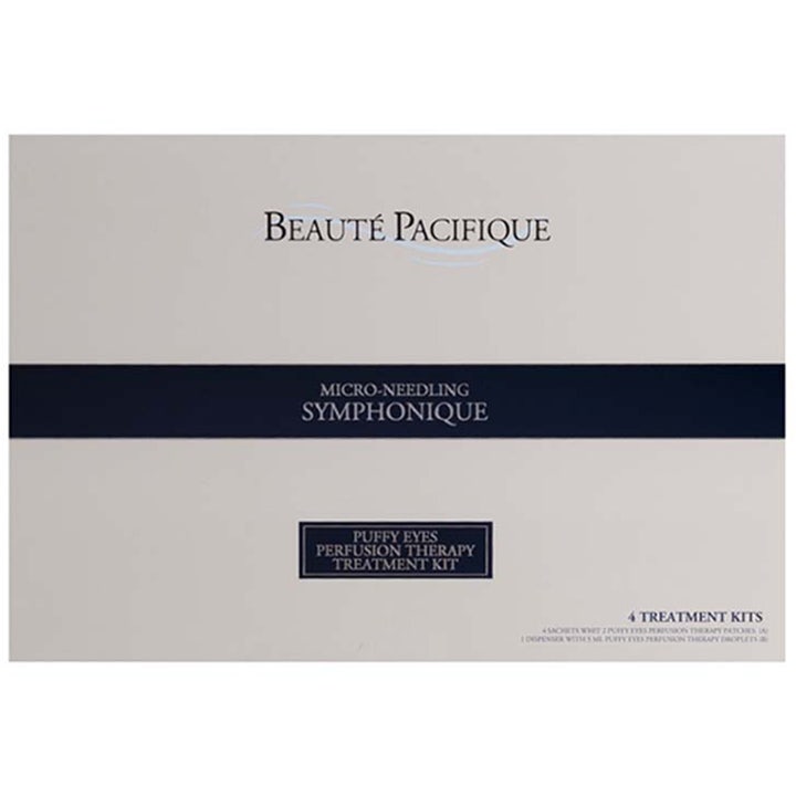 Beauté Pacifique Symphonique Puffy Eyes Treatment Kit 4 stk øjenbehandling mod hævelser i hvid æske med mørkeblåt bånd