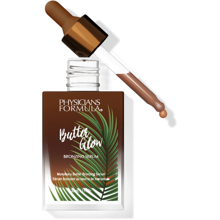Physicians Formula Butter Glow Bronzing Serum 30 ml giver glød i glasflaske med pipette og brunt indhold.