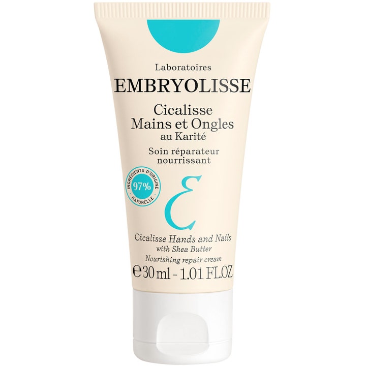 Embryolisse Cicalisse Hands and Nails 30 ml nærende håndcreme i beige tube med hvidt låg og turkis logo