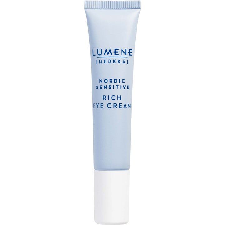 Lumene Nordic Sensitive Rich Eye Cream 15 ml beroligende øjencreme i lyseblå tube med hvidt låg