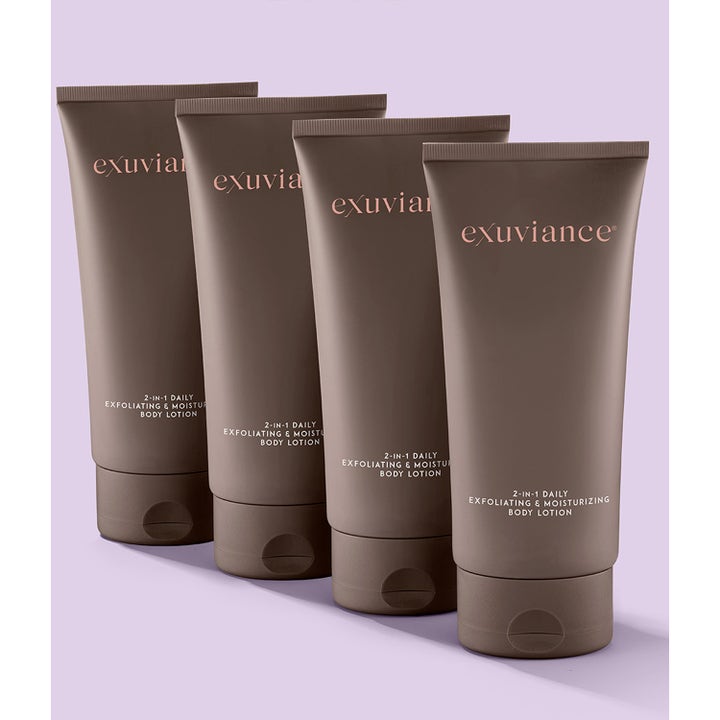 Exuviance 2 in 1 Daily Exfoliating & Moisturizing Body Lotion 177 ml i fire brune tuber der giver blød hud