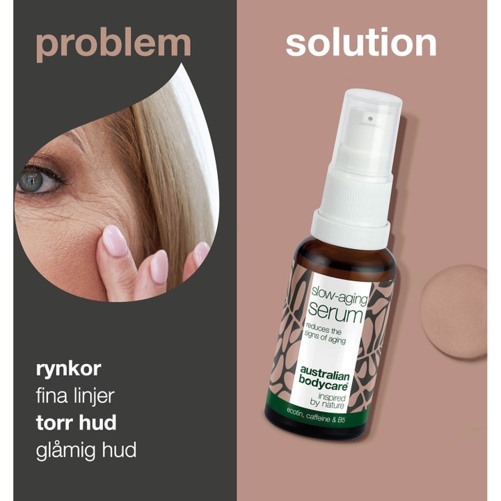 Australian Bodycare Slow Anti-Age Serum 30 ml mod rynker i brun glasflaske med hvid pumpe