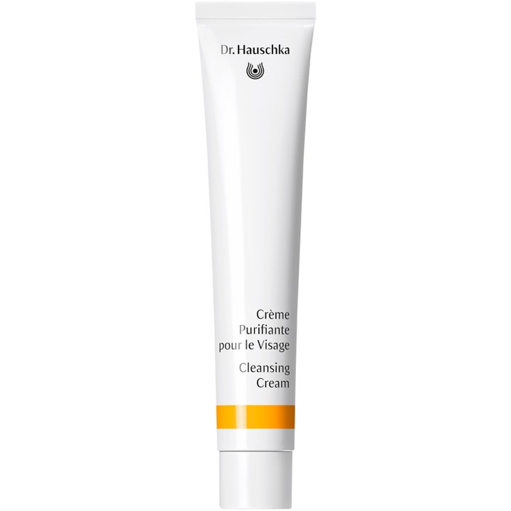 Dr. Hauschka Cleansing Cream 50 ml dybderensende ansigtsrens i hvid tube med markant orange stribe.