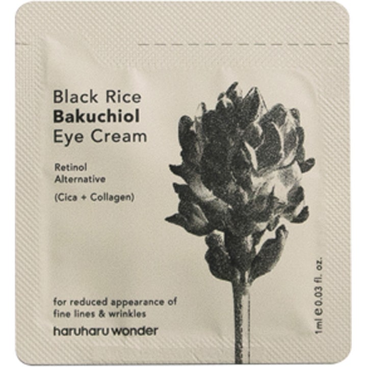 haruharu wonder Black Rice Bakuchiol Eye Cream 1 ml øjencreme i prøvepose der mindsker fine linjer med bakuchiol.