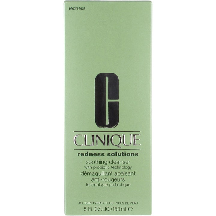 Clinique Redness Solutions Soothing Cleanser 150 ml beroligende ansigtsrens i lysegrøn æske med probiotisk teknologi