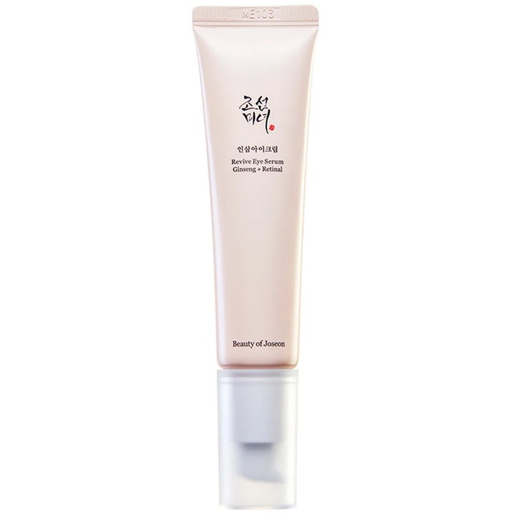 Beauty of Joseon Revive Eye Serum 30 ml øjenserum i beige tube med hvid pumpe mod fine linjer