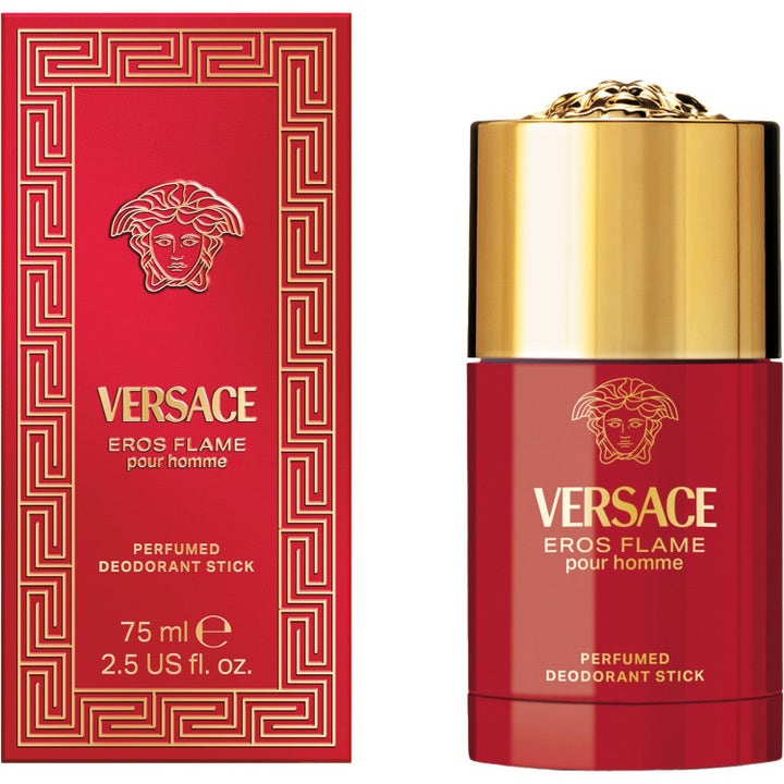 Versace Eros Flame Deostick Duo 2 x 75 ml deostick giver friskhed i rød beholder med luksuriøst guldlåg