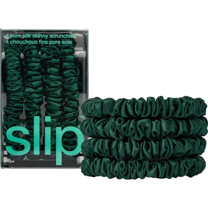 Pure Silk Skinny Scrunchies Forest