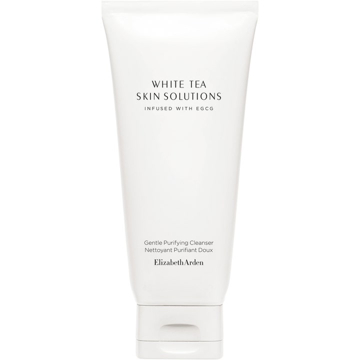 Elizabeth Arden White Tea Skin Solutions Gentle Purifying Cleanser rensende ansigtsvask i en minimalistisk hvid tube