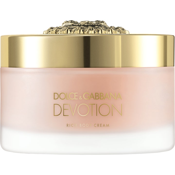 Dolce & Gabbana Devotion Rich Body Cream 200 ml nærende kropscreme i frostet glaskrukke med elegant guldlåg
