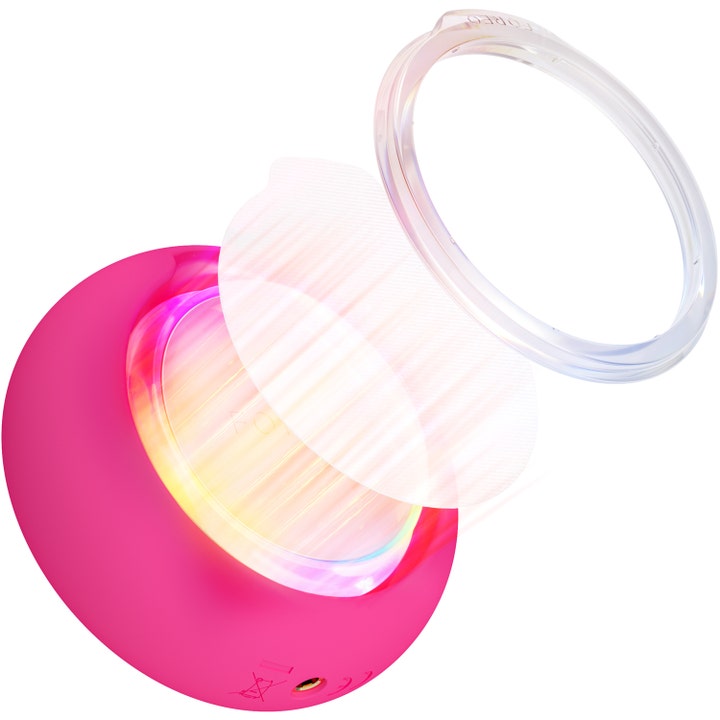 FOREO UFO 3 Fuchsia 1 stk ansigtsbehandling med LED-lys og gennemsigtig ring til sheet maske