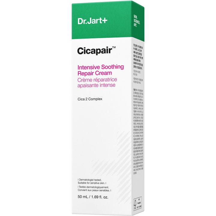 Dr.Jart+ Cicapair Intensive Soothing Repair Cream 50 ml beroligende ansigtscreme i hvid og grøn papæske
