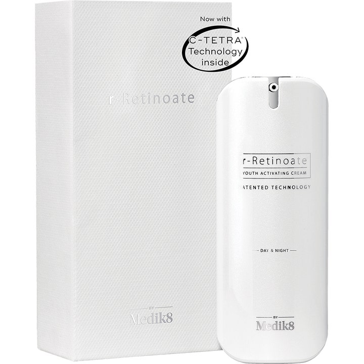 Medik8 r-Retinoate Day & Night Youth Activating Cream 50 ml foryngende serum i hvid pumpeflaske og æske