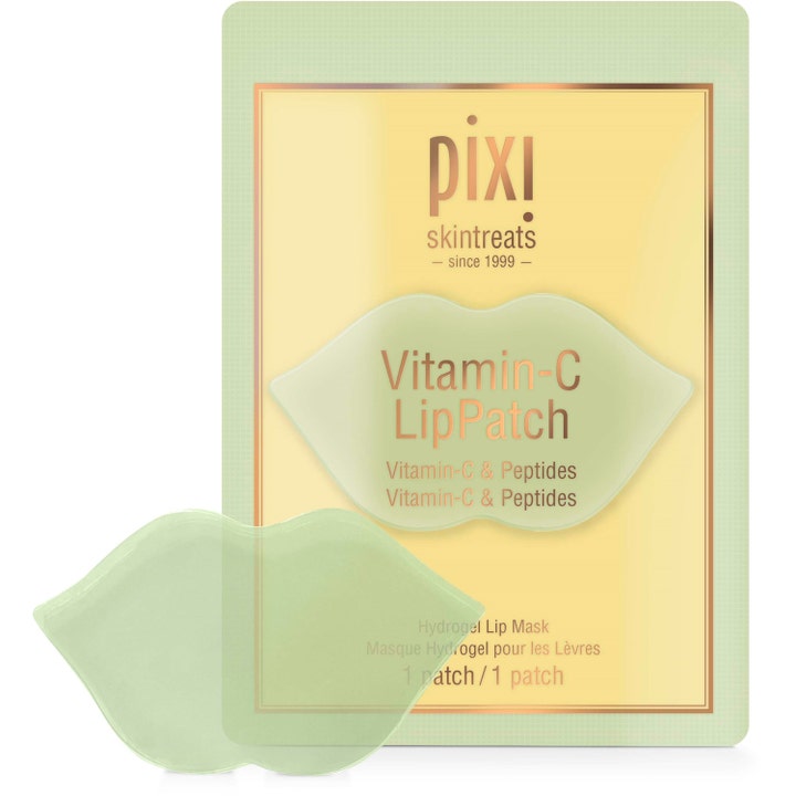 Pixi Vitamin-C LipPatch 1 stk fugtgivende læbemaske med vitamin C viser en lysegrøn læbeformet hydrogel-patch.