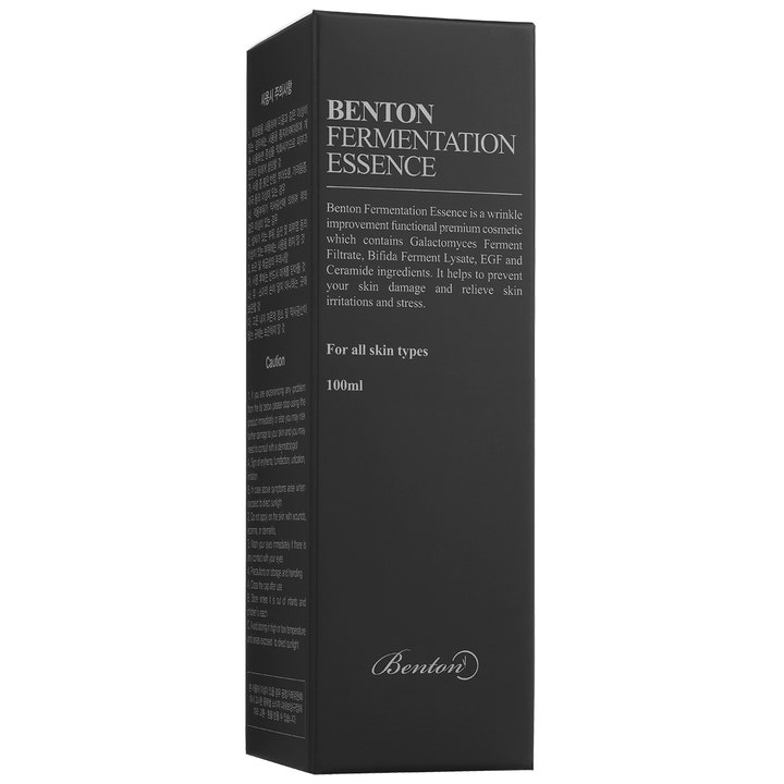 Benton Fermentation Essence 100 ml anti-aging essence i sort emballage med galactomyces og ceramider