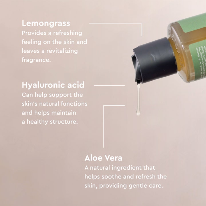 Urtekram Wild Lemongrass Body Wash 500 ml fugtgivende kropssæbe med aloe vera og hyaluronsyre vist som en klar dråbe.
