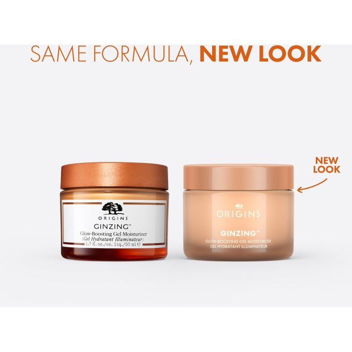 Origins GinZing Glow-Boosting Gel Moisturizer 50 ml dagcreme i gammelt og nyt krukke-design.