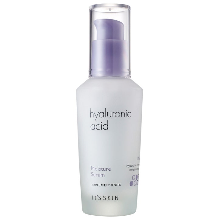 It'S SKIN Hyaluronic Acid Moisture Serum 40 ml fugtgivende ansigtsserum i frostet glasflaske med lilla pumpe