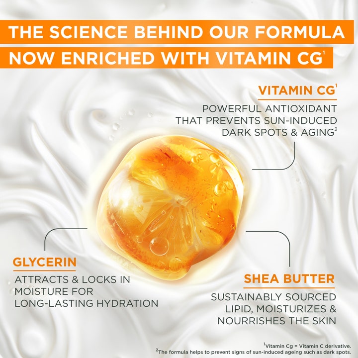 Garnier Ambre Solaire Hydra 24H Protect 175 ml fugtgivende solcreme med Vitamin CG, glycerin og sheasmør.