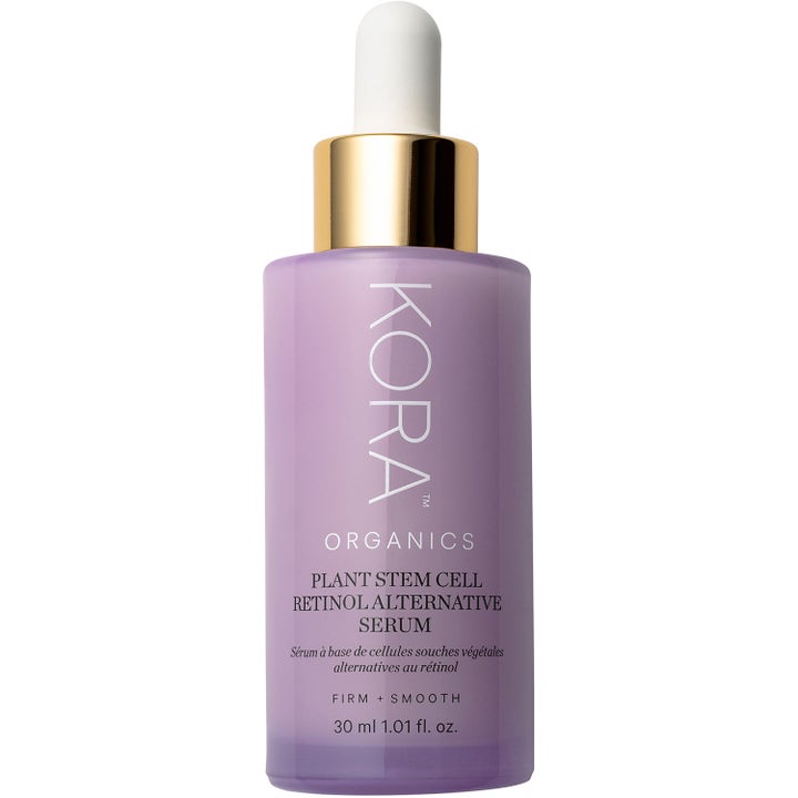 KORA Organics Plant Stem Cell Retinol Alternative Serum 30 ml opstrammende ansigtsserum i lilla glas med guldhætte