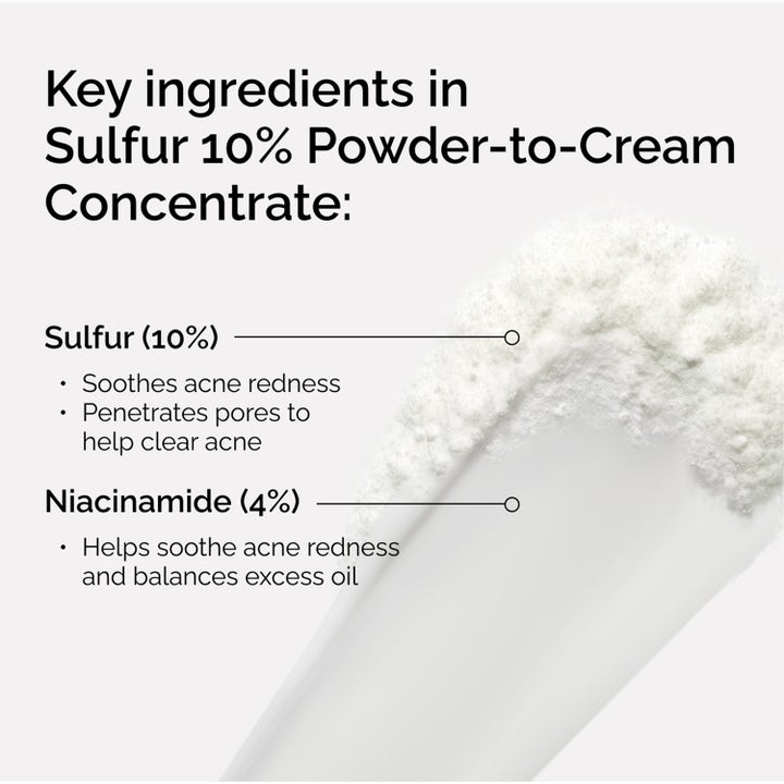 The Ordinary Sulfur 10% Powder-To-Cream Concentrate 5 g spot treatment med svovl og niacinamid mod rødme