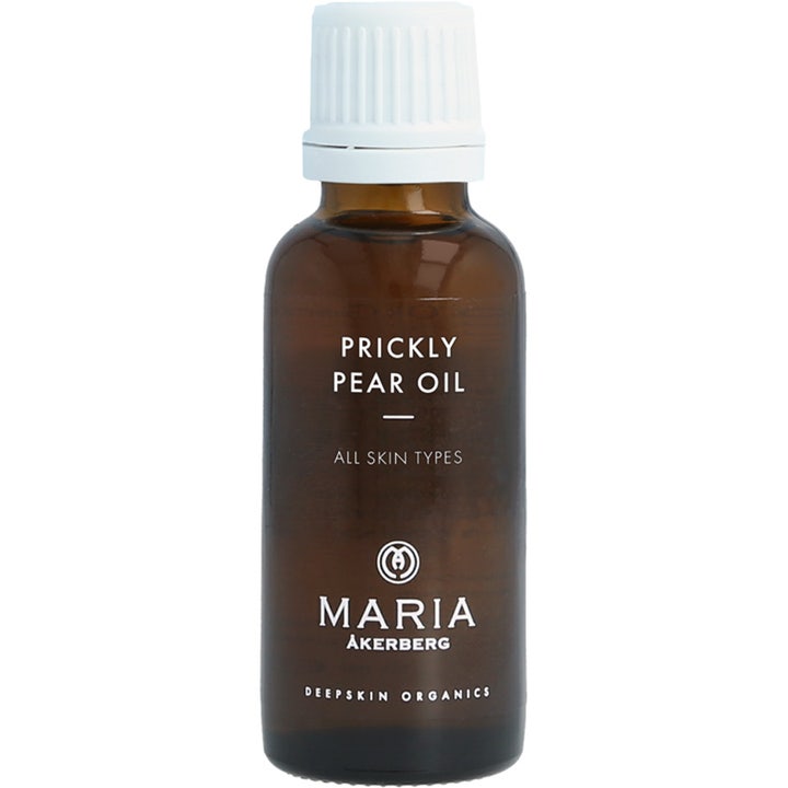 Maria Åkerberg Prickly Pear Oil 10 ml ansigtsolie mod rynker i en lille brun glasflaske med hvidt låg