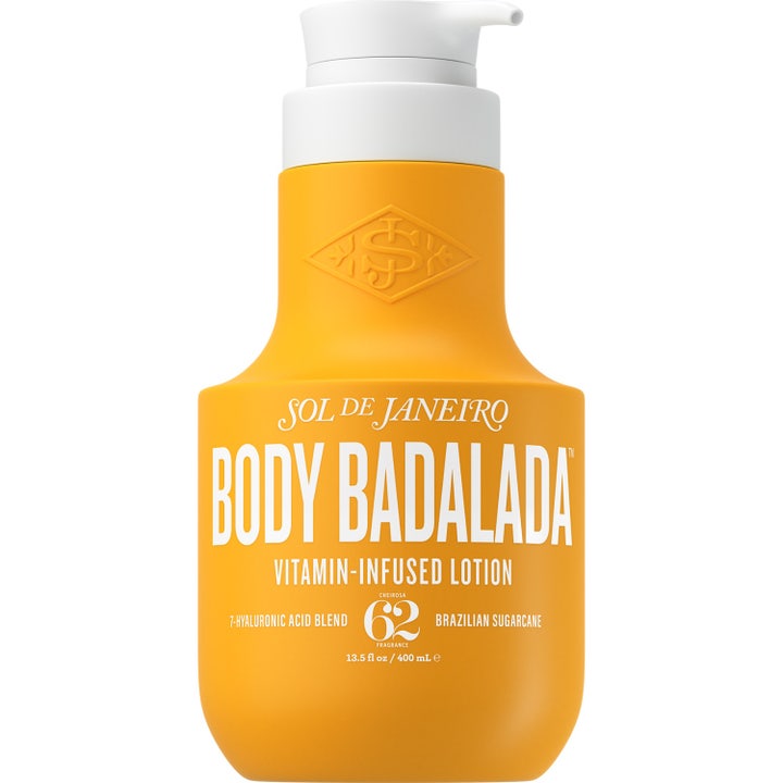 Sol de Janeiro Body Badalada 400 ml vitaminberiget bodylotion giver fugt i gul flaske med hvid pumpe