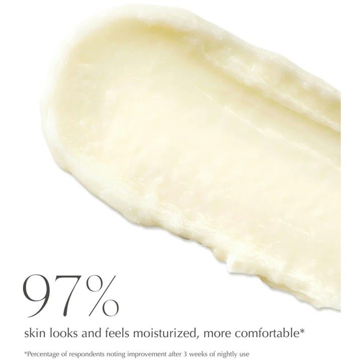 Exuviance Exfoliating & Conditioning Foot Balm 50 g fodcreme med cremet hvid tekstur og tekst om 97% fugtighed