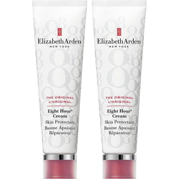 Elizabeth Arden Eight Hour Cream Skin Protectant duo hvide tuber med grå ottetaller der beroliger og plejer huden