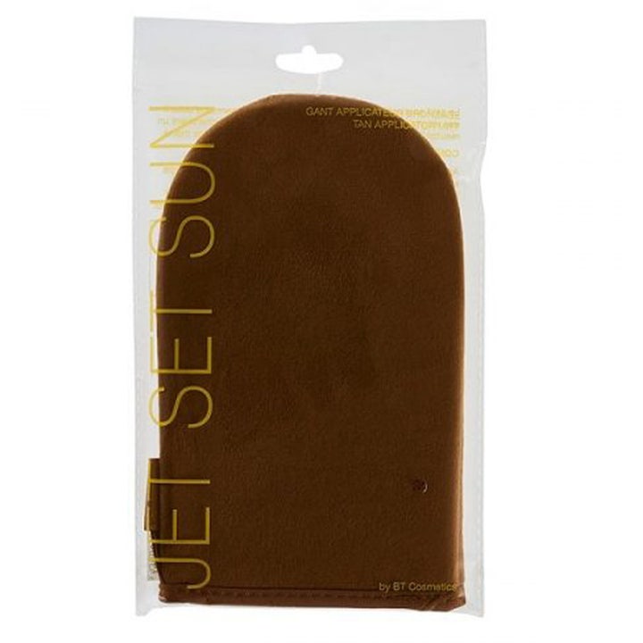 Jet Set Sun Tan Applicator Mitt 1 stk selvbrunerhandske til jævn påføring i brun blød velour i gennemsigtig pose