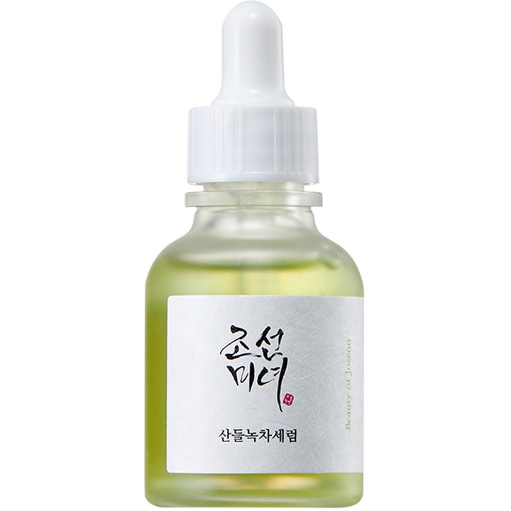 Beauty of Joseon Calming Serum 30 ml beroligende ansigtsserum med grøn te i glasflaske med hvid pipette