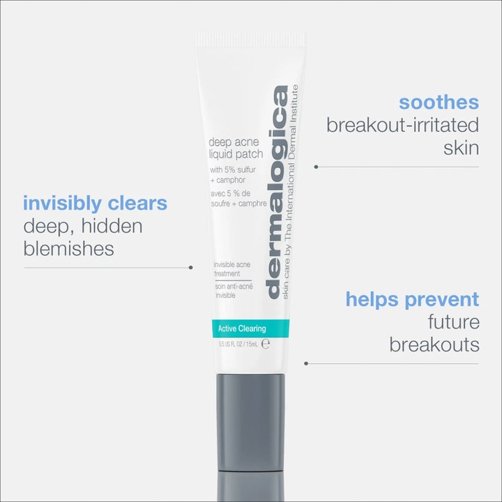 Dermalogica Deep Acne Liquid Patch 15 ml serum i hvid tube til urenheder med 5 % svovl og kamfer