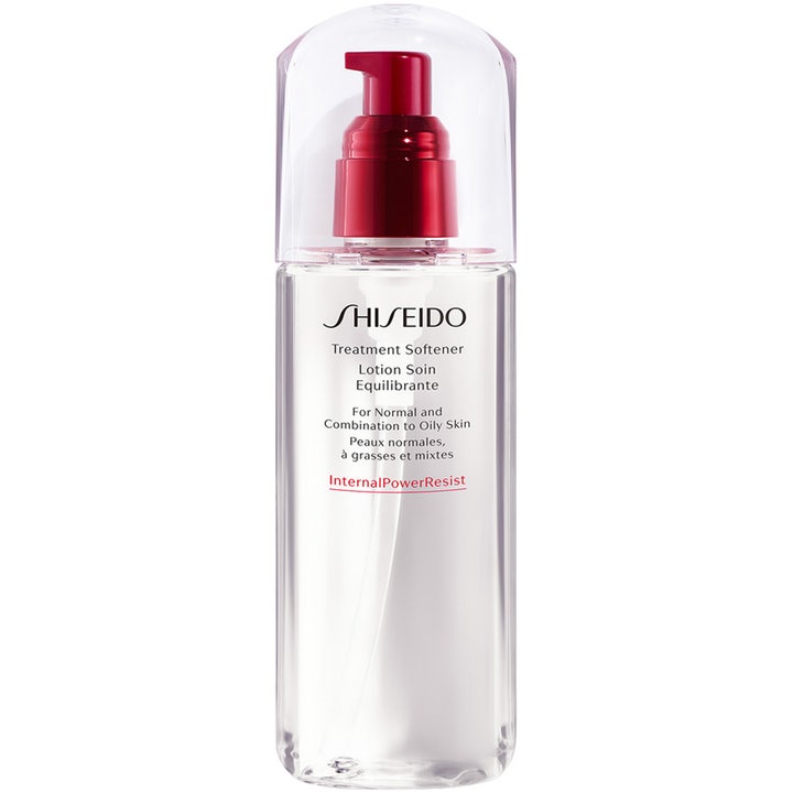 Shiseido Treatment Softener 150ml balancerende ansigtslotion der giver fugt i klar flaske med rød pumpe