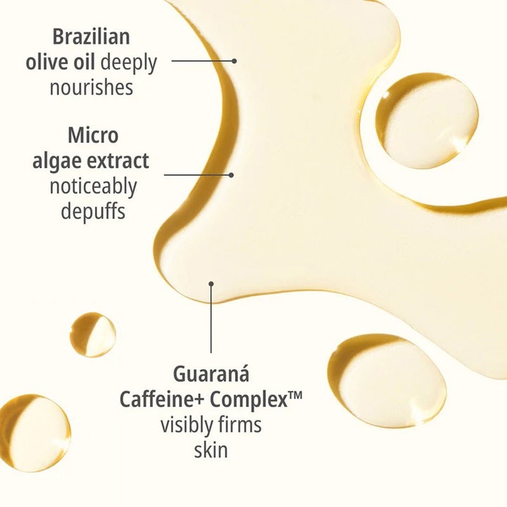 Sol de Janeiro Bum Bum Body Firmeza Oil 100 ml opstrammende kropsolie viser gylden tekstur med koffein og mikroalger.