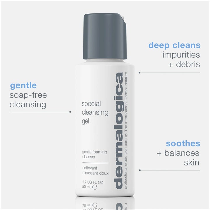 Dermalogica Special Cleansing Gel 50 ml sæbefri ansigtsrens i hvid flaske der renser i dybden og beroliger huden