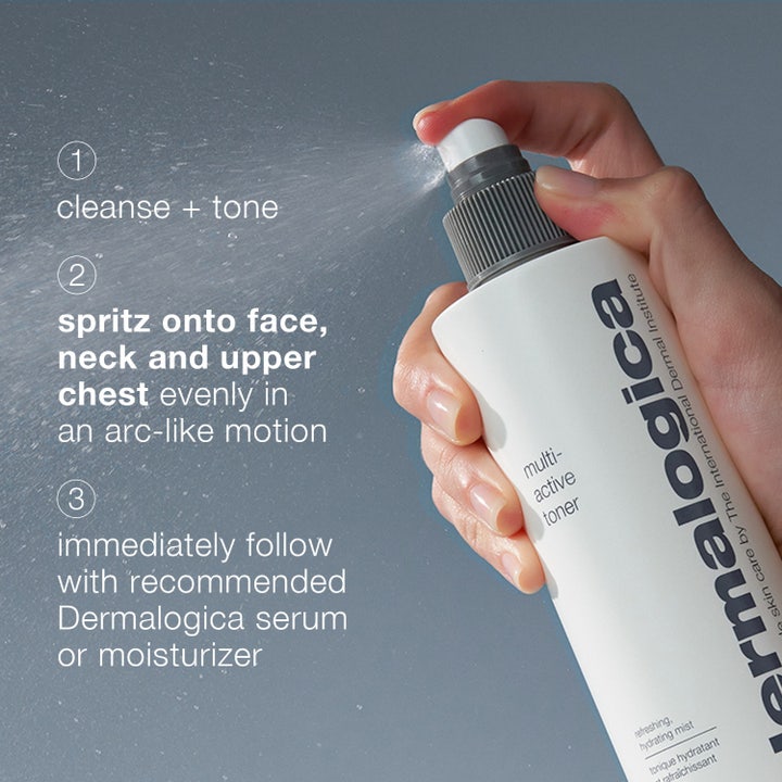 Dermalogica Multi-Active Toner 250 ml fugtgivende skintonic med en let tekstur af klare vanddråber og fin spraymist