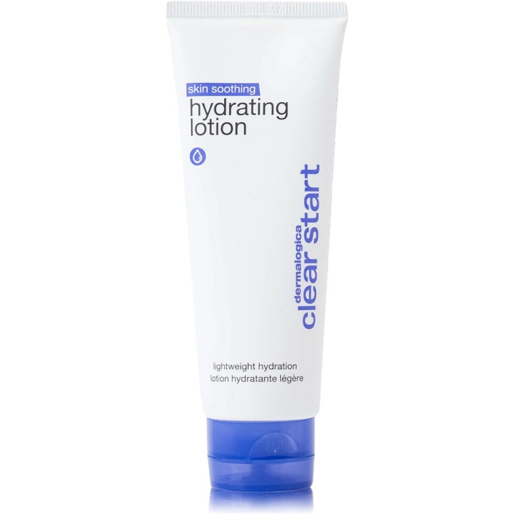 Dermalogica Clear Start Skin Soothing Hydrating Lotion 60 ml beroligende ansigtscreme i hvid tube med blåt låg