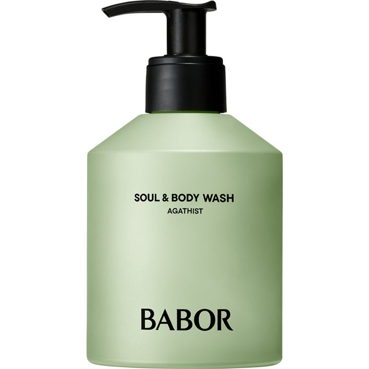 Babor Soul & Body Wash Agathist opfriskende kropsvask i en lysegrøn mat flaske med praktisk sort pumpe