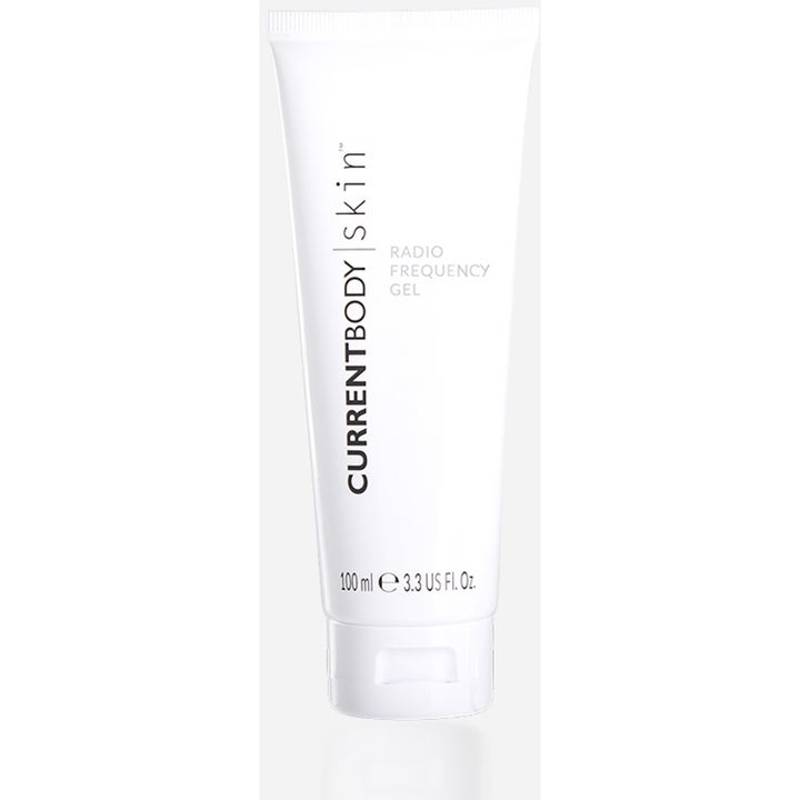 CurrentBody Skin Radio Frequency Gel 100 ml ledende gel til ansigtsbehandling i hvid plasttube med sort tekst