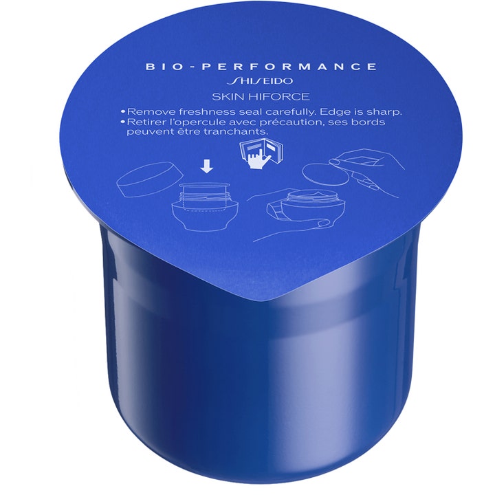 Shiseido Bio-Performance Skin HiForce 50 ml refill til ansigtscreme i blå beholder med hvidt segl
