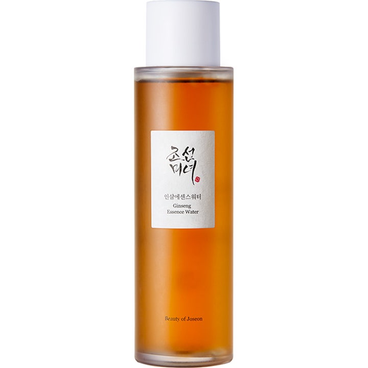Beauty of Joseon Ginseng Essence Water 150ml revitaliserende toner i klar flaske med ravfarvet væske og hvidt låg