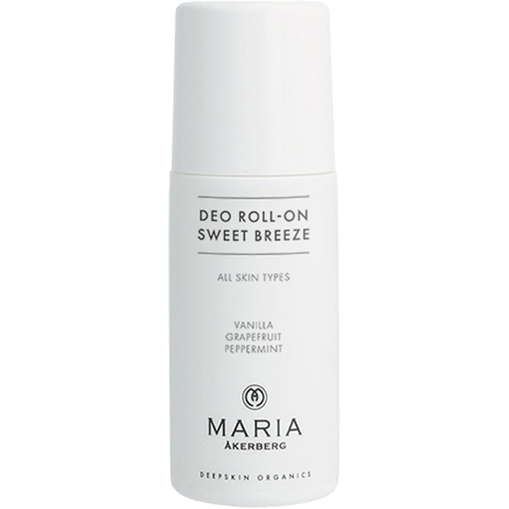 Maria Åkerberg Deo Roll-on Sweet Breeze 60 ml velduftende deodorant i hvid plastflaske med hvidt skruelåg