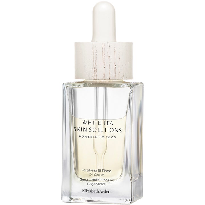 Elizabeth Arden White Tea Skin Solutions Bi-Phase Oil Serum styrkende ansigtsserum i klar glasflaske med hvidt trælåg