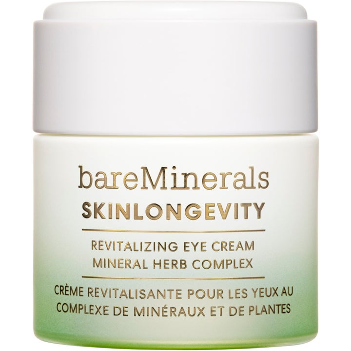 bareMinerals Skinlongevity Revitalizing Eye Cream 15ml revitaliserende øjencreme i hvid krukke med grøn graduering