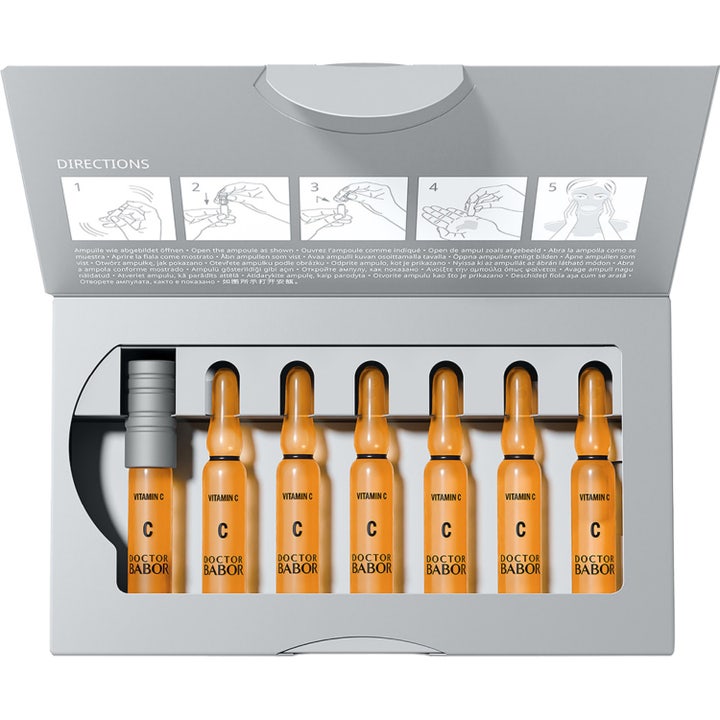 Doctor Babor Radiance Ampoule 14 ml serum med 20% C-vitamin i grå æske med præget ampul-silhuet
