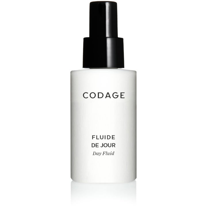 Codage Fluide de Jour Day Fluid fugtgivende dagcreme i en hvid minimalistisk flaske med sort pumpe