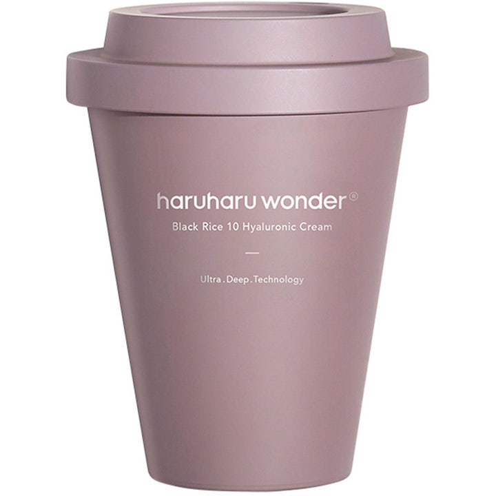 haruharu wonder Black Rice 10 Hyaluronic Cream 90 ml fugtgivende dagcreme i en mat lilla kop-formet krukke