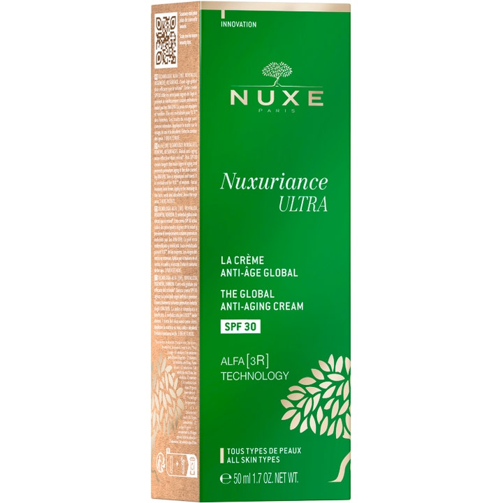 Nuxe Nuxuriance Ultra 50 ml anti-age dagcreme med SPF 30 i en grøn papæske med guldtræ logo