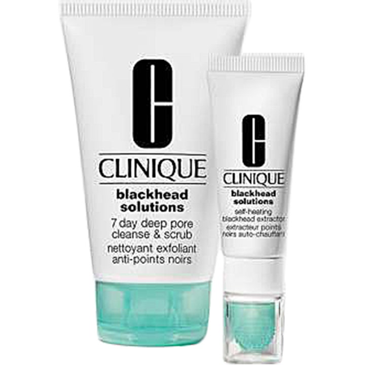 Clinique Blackhead Solutions 125 ml dybderensende ansigtsskrub mod hudorme i hvide tuber med turkis detaljer